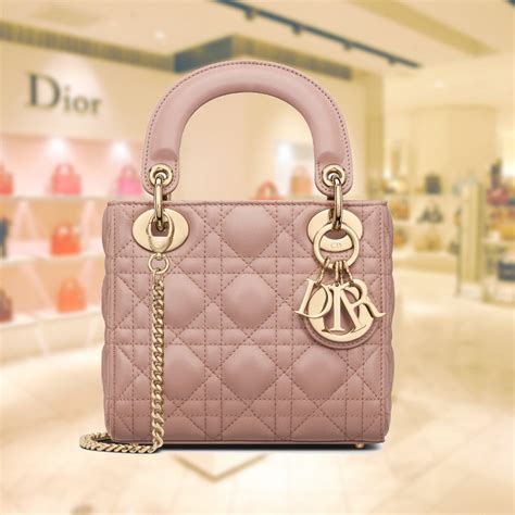 mini lady dior bag blush cannage lambskin|Dior mini lambskin bag.